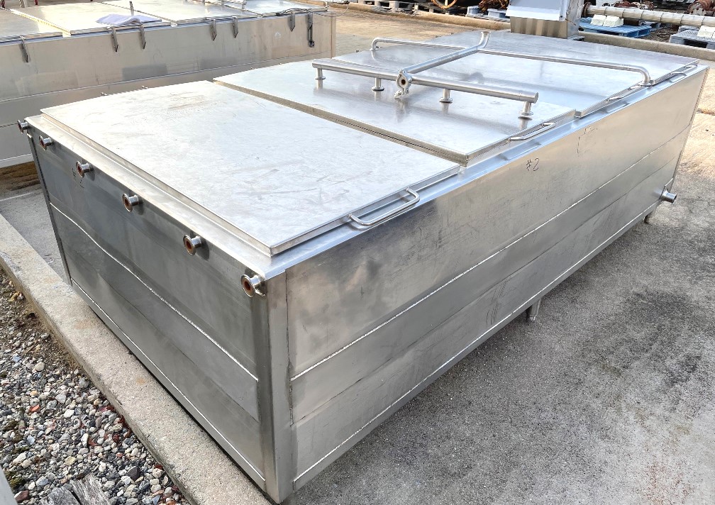 ***SOLD**** (2) Used 700 Gallon Stainless Steel Sanitary Jacketed Melt Tanks. Built by Cherry Burrell. Approx. 54